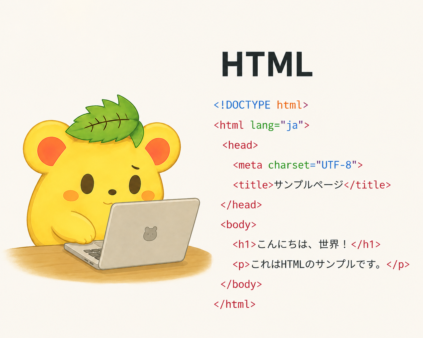 ノートPCでHTMLコードを見るくりまろ