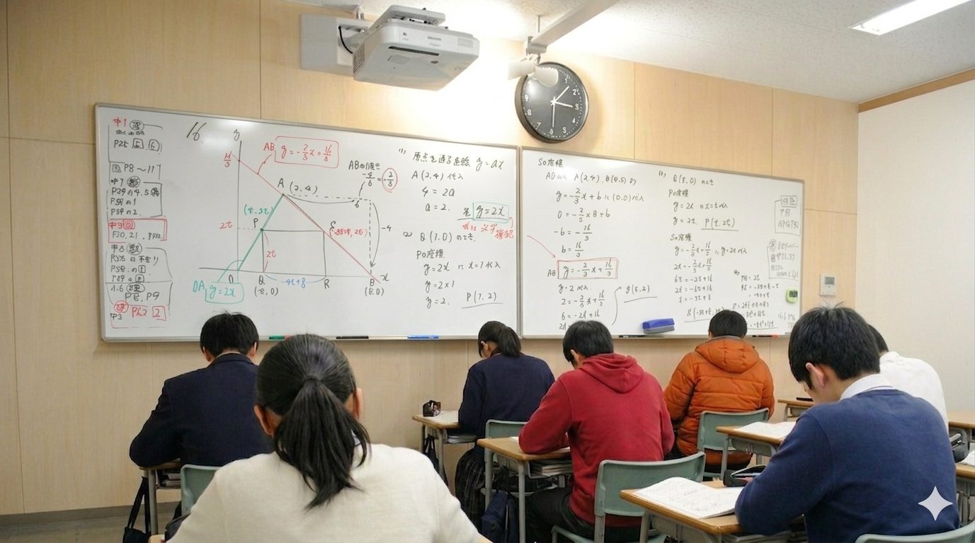 Geminiで生成した教室風景。実写の教室を参考にしたが違和感が残る例