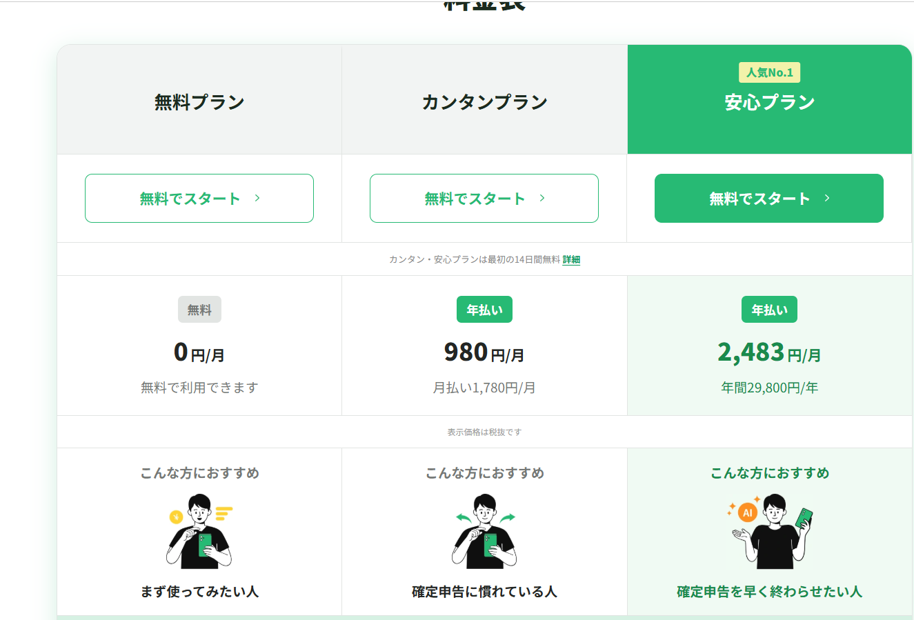 タックスナップ 料金プラン（無料・カンタン・安心）